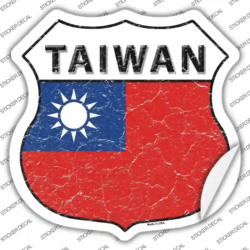 Taiwan Flag Novelty Highway Shield Sticker Decal