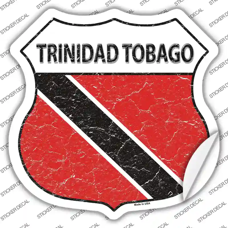 Trinidad Tobago Flag Novelty Highway Shield Sticker Decal
