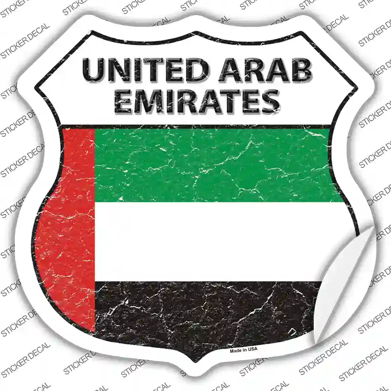 United Arab Emirates Flag Novelty Highway Shield Sticker Decal