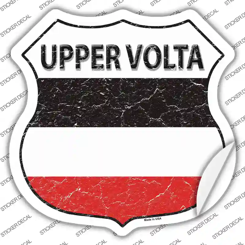 Upper Volta Flag Novelty Highway Shield Sticker Decal