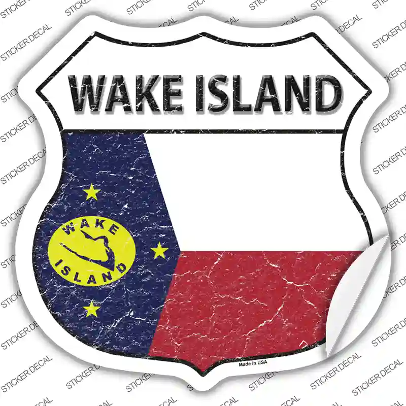 Wake Island Flag Novelty Highway Shield Sticker Decal