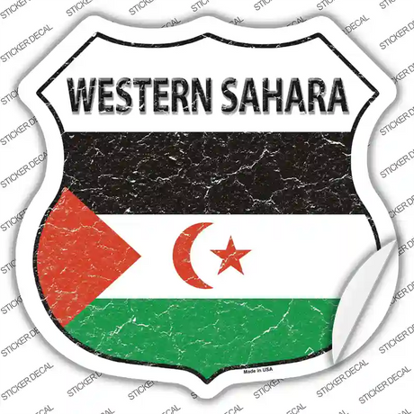 Western Sahara Flag Novelty Highway Shield Sticker Decal