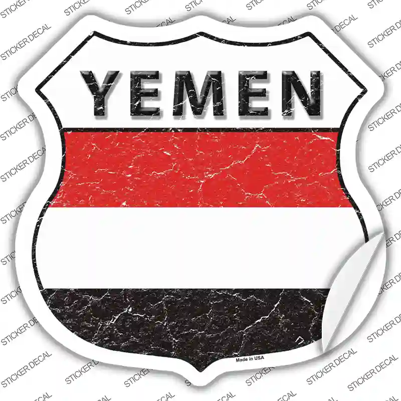 Yemen Flag Novelty Highway Shield Sticker Decal