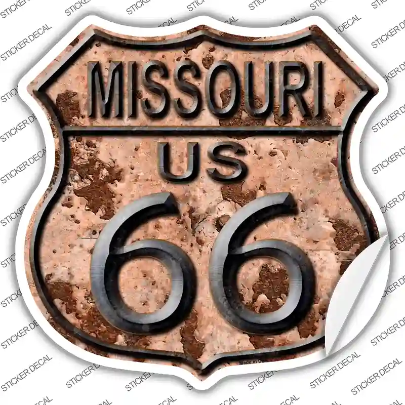 Missouri Route 66 Rusty Novelty Highway Shield Sticker Decal