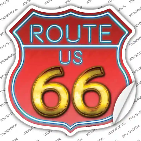 Route 66 Neon Novelty Highway Shield Sticker Decal