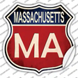 Massachusetts Novelty Highway Shield Sticker Decal