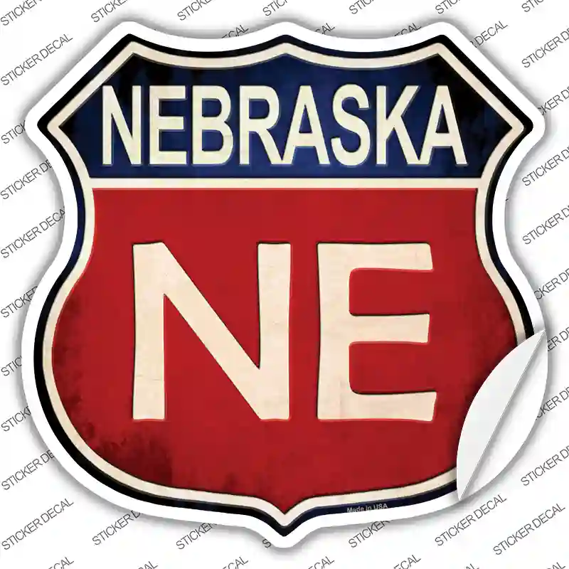 Nebraska Novelty Highway Shield Sticker Decal