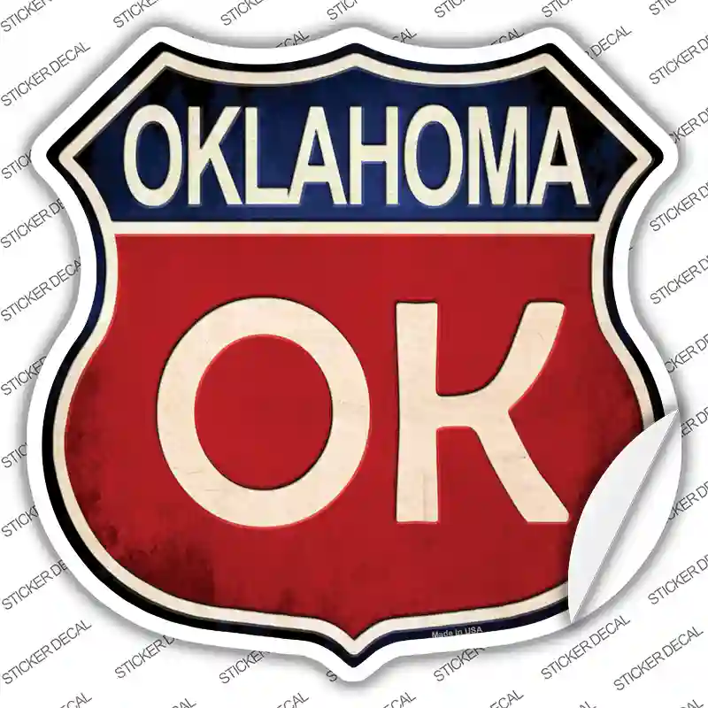 Oklahoma Novelty Highway Shield Sticker Decal