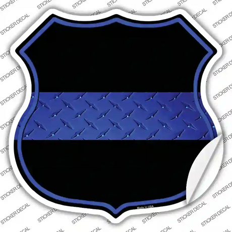 Thin Blue Line Novelty Highway Shield Sticker Decal
