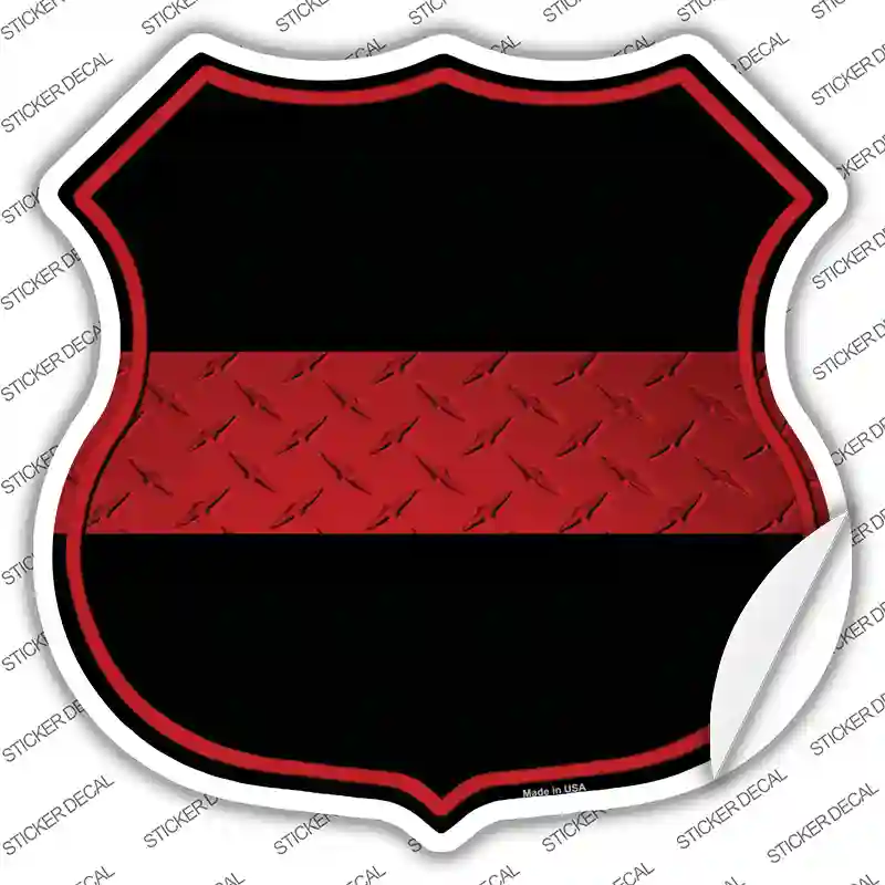 Thin Red Line Novelty Highway Shield Sticker Decal