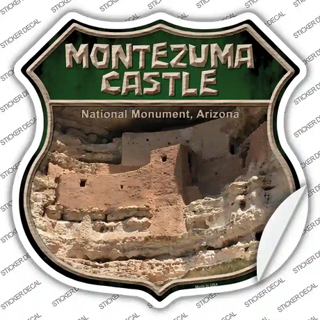 Montezuma Castle Novelty Highway Shield Sticker Decal