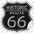 Historic Route 66 Black Leather Novelty Highway Shield Sticker Decal