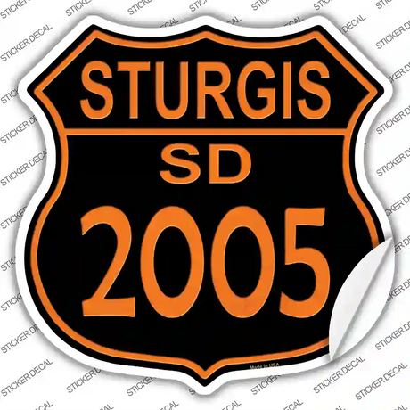 Sturgis SD 2005 Novelty Highway Shield Sticker Decal