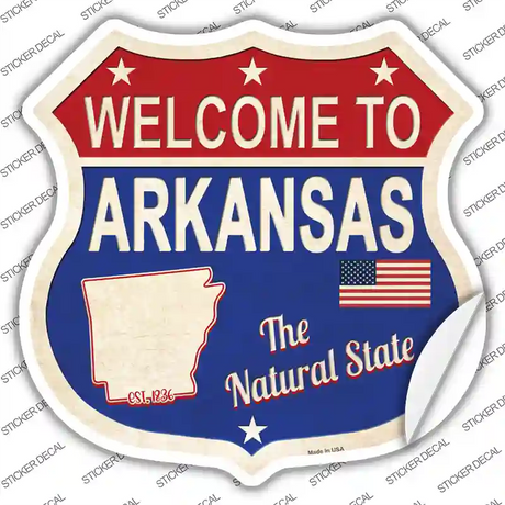 Arkansas Established Novelty Highway Shield Sticker Decal