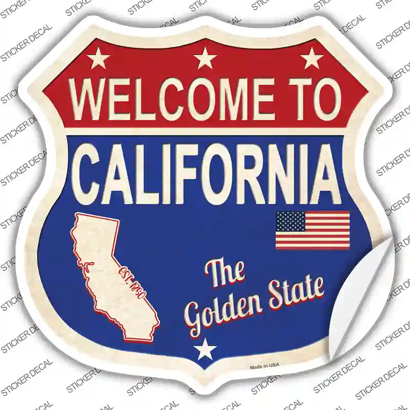 California Established Novelty Highway Shield Sticker Decal