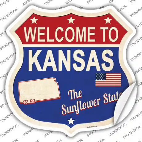 Kansas Established Novelty Highway Shield Sticker Decal
