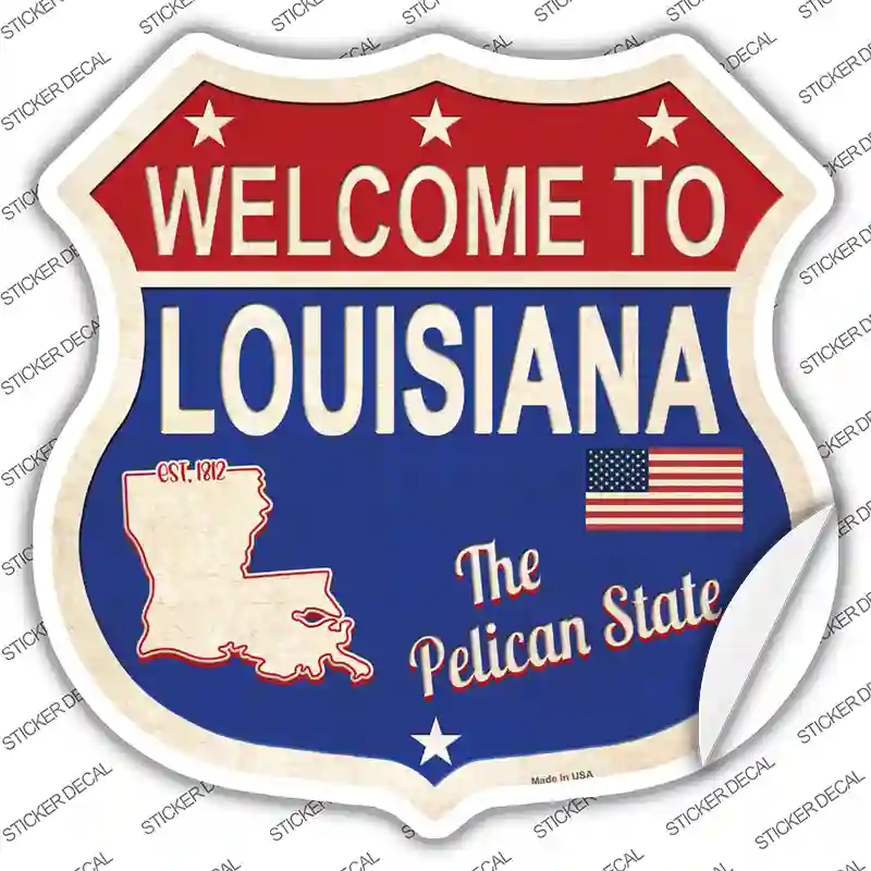 Louisiana Established Novelty Highway Shield Sticker Decal