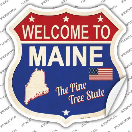 Maine Established Novelty Highway Shield Sticker Decal