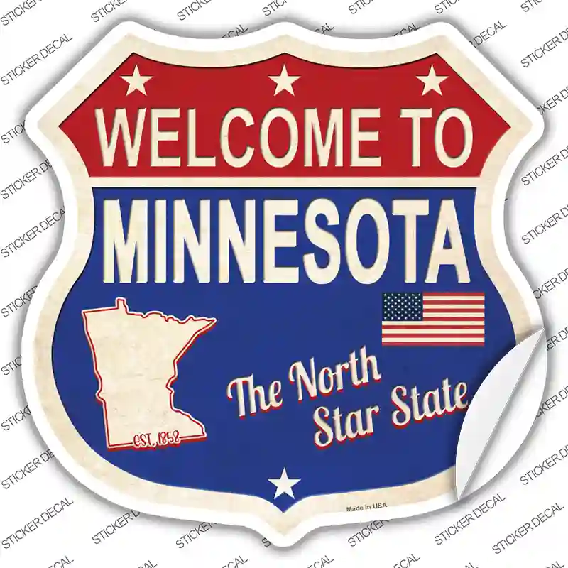 Minnesota Established Novelty Highway Shield Sticker Decal