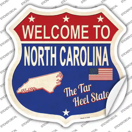 North Carolina Established Novelty Highway Shield Sticker Decal