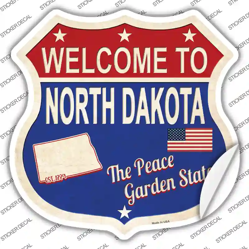 North Dakota Established Novelty Highway Shield Sticker Decal
