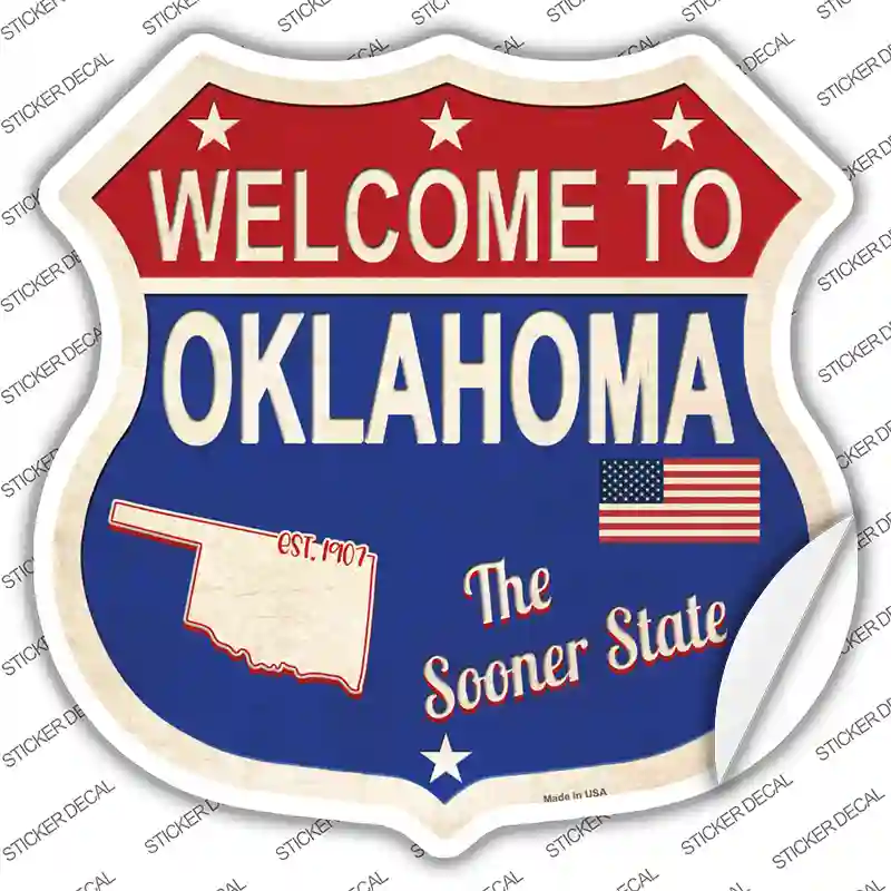Oklahoma Established Novelty Highway Shield Sticker Decal