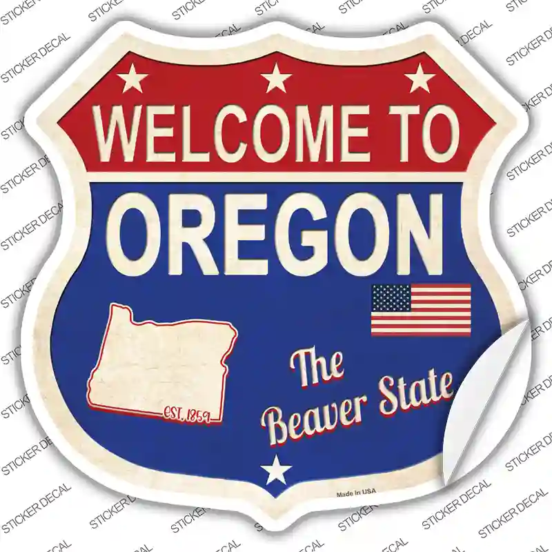 Oregon Established Novelty Highway Shield Sticker Decal