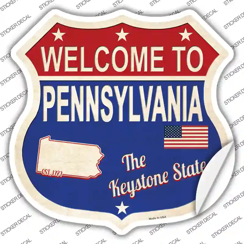 Pennsylvania Established Novelty Highway Shield Sticker Decal