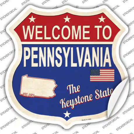 Pennsylvania Established Novelty Highway Shield Sticker Decal