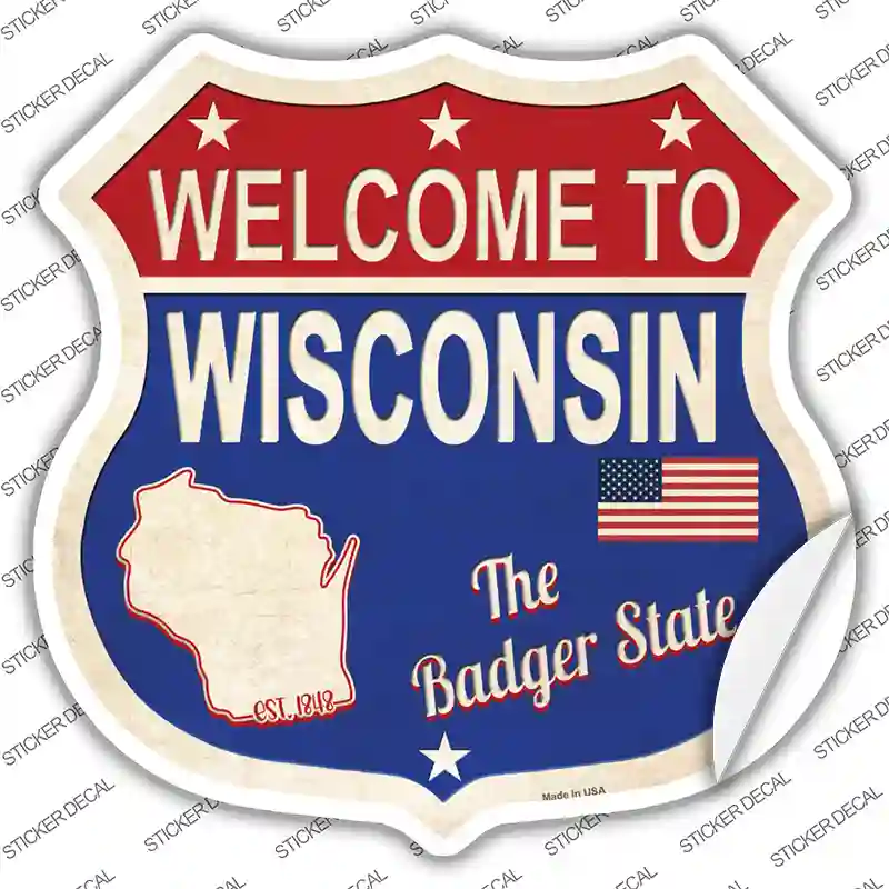 Wisconsin Established Novelty Highway Shield Sticker Decal