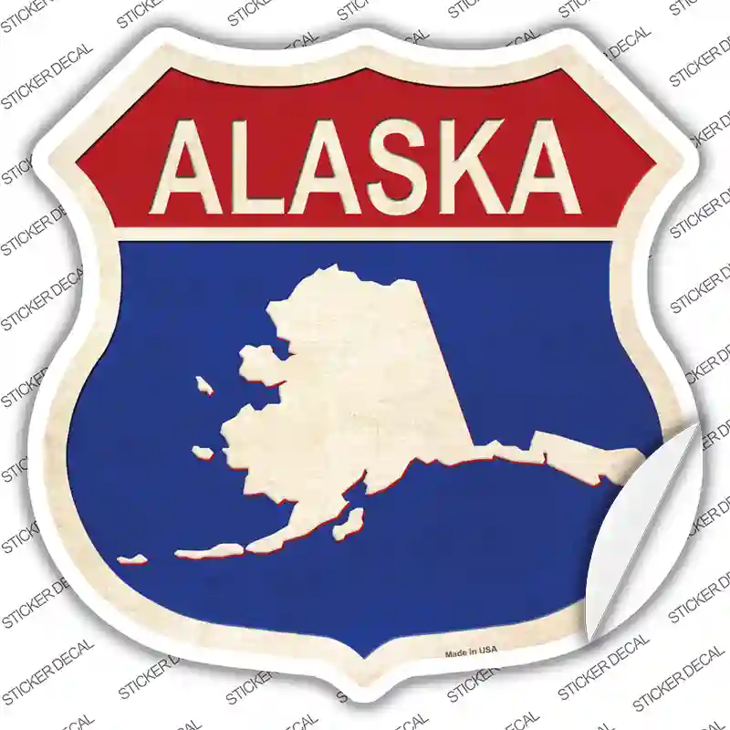 Alaska Silhouette Novelty Highway Shield Sticker Decal