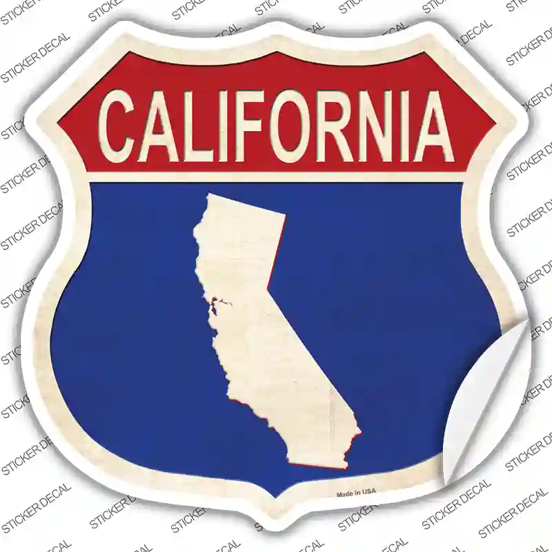 California Silhouette Novelty Highway Shield Sticker Decal