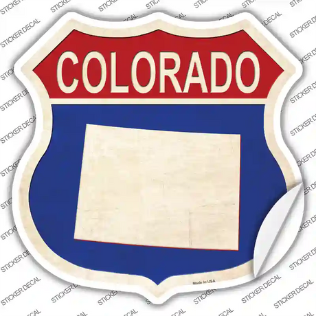 Colorado Silhouette Novelty Highway Shield Sticker Decal