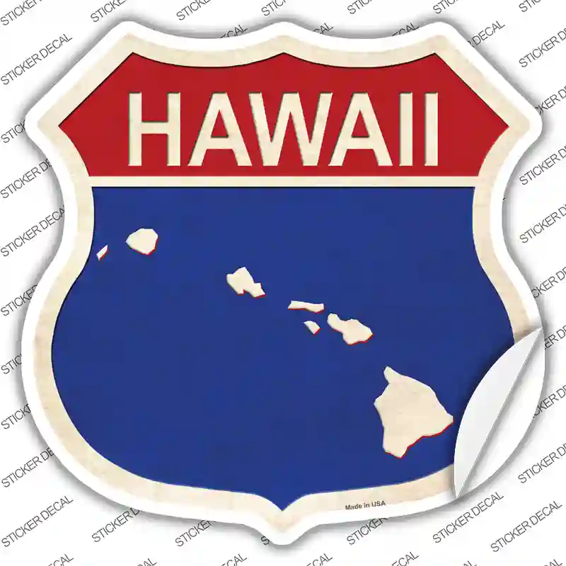 Hawaii Silhouette Novelty Highway Shield Sticker Decal