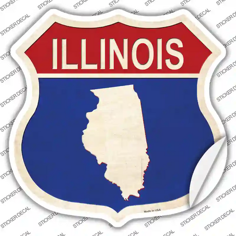 Illinois Silhouette Novelty Highway Shield Sticker Decal