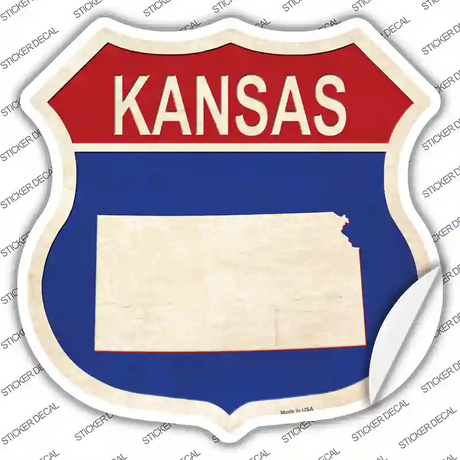Kansas Silhouette Novelty Highway Shield Sticker Decal
