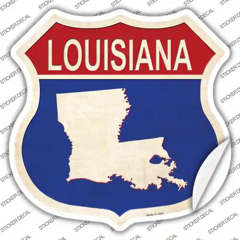 Louisiana Silhouette Novelty Highway Shield Sticker Decal