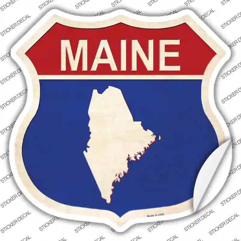 Maine Silhouette Novelty Highway Shield Sticker Decal