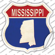 Mississippi Silhouette Novelty Highway Shield Sticker Decal
