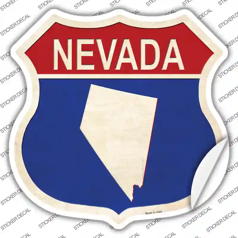 Nevada Silhouette Novelty Highway Shield Sticker Decal