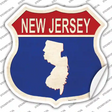 New Jersey Silhouette Novelty Highway Shield Sticker Decal