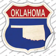 Oklahoma Silhouette Novelty Highway Shield Sticker Decal