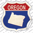 Oregon Silhouette Novelty Highway Shield Sticker Decal