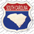South Carolina Silhouette Novelty Highway Shield Sticker Decal