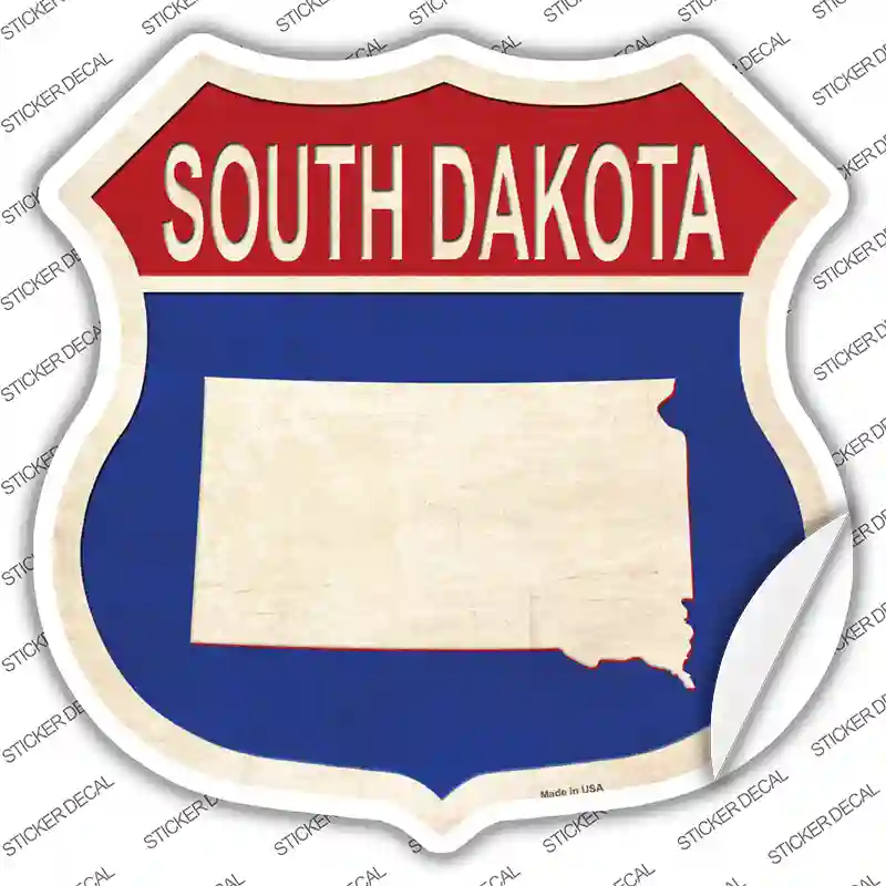 South Dakota Silhouette Novelty Highway Shield Sticker Decal