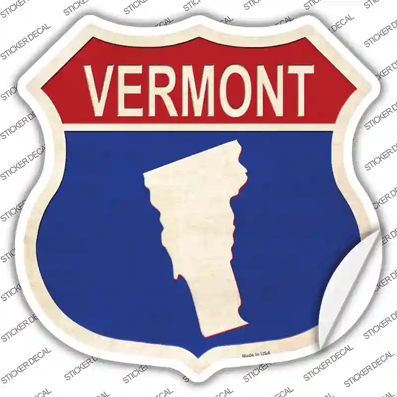 Vermont Silhouette Novelty Highway Shield Sticker Decal