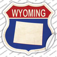 Wyoming Silhouette Novelty Highway Shield Sticker Decal