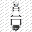 White Novelty Spark Plug Sticker Decal