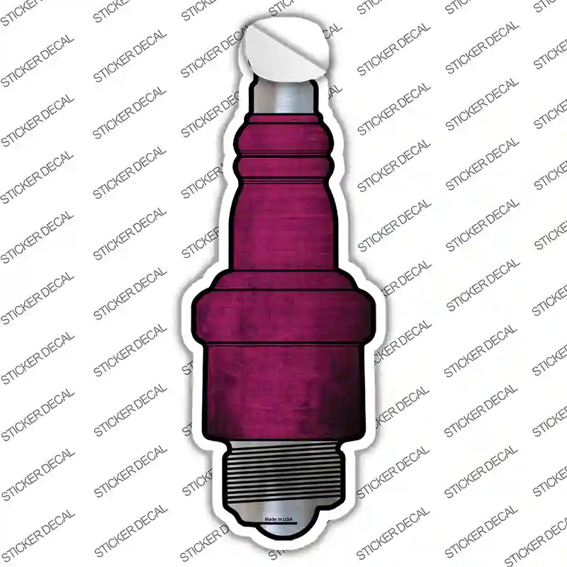 Pink Oil Rubbed Novelty Spark Plug Sticker Decal
