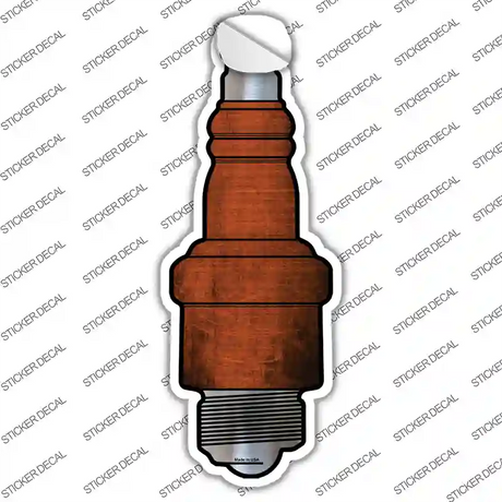 Orange Oil Rubbed Novelty Spark Plug Sticker Decal